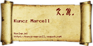 Kuncz Marcell névjegykártya